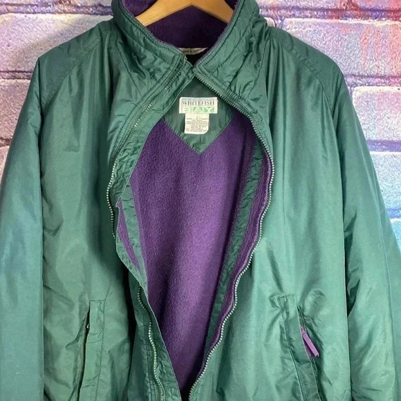 Whitefish Bay Jacket Vintage Mens Size Large Bomber Coat Lined Windbreaker Green - Picture 7 of 8